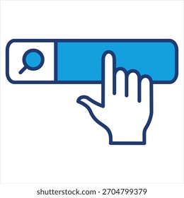 Ilustración vectorial de icono azul de barra de Búsqueda