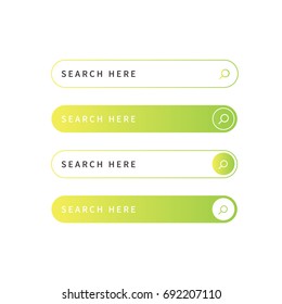Search bar box button vector element, flat design. Vector illustration bar with colorful gradient or color transition for your brilliant set of search boxes ui template, ux design, web button and more