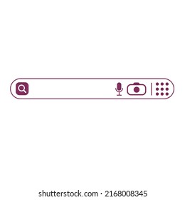 Search bar or search box with micro, camera, and search tool