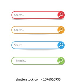 Search bar boxes buttons. isolated on white background. Vector illustration. Eps 10.