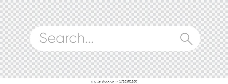 Search bar, search boxes on transparent background - stock vector.