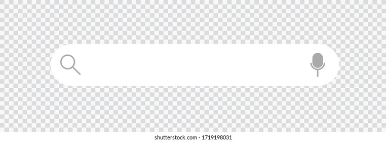 Search bar, search boxes with shadow on transparent background - stock vector.