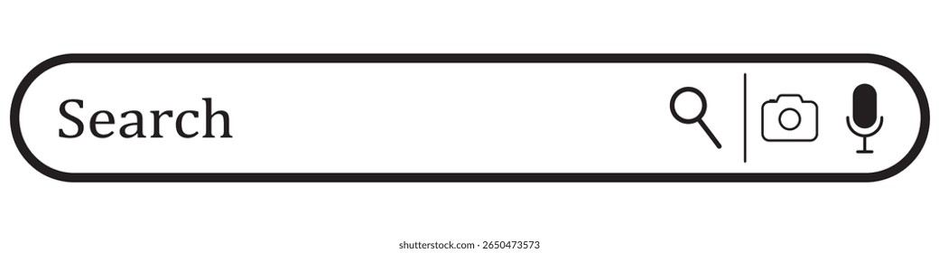 Search bar, search boxes with shadow on transparent background - stock. Vector illustration