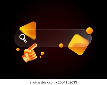 search bar, browse ui layout template modern trendy gradient glass morphism shape vector illustration