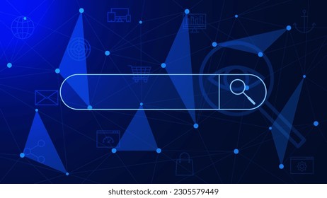 Search bar or browser button for website and SEO search engine optimization concept background. Vector illustration.