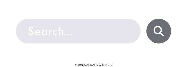 Search bar button web element flat vector illustration