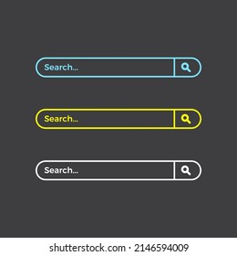 Search Bar Color Vector Icon Set