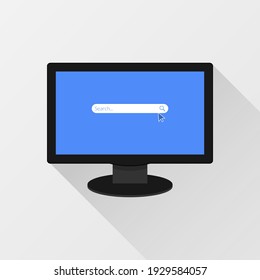 Search bar concept on blank screen computer vector illustration 