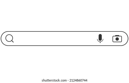 The search bar consists of a bar, a loop symbol that is often interpreted as a search tool, a microphone, and a camera.