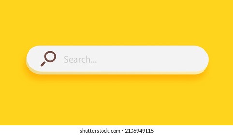 Search bar design element isolated on yellow background. Search bar for UI. Vector illustration.