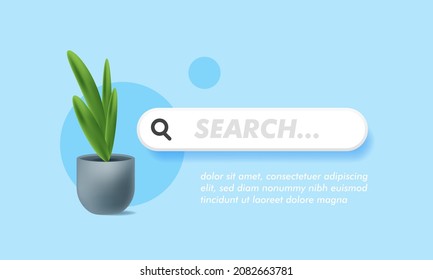 Search bar design element. Search Bar for UI. Vector illustration. Banner template.