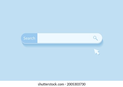 Search bar design element. Search Bar for website and UI, mobile apps isolated on blue background. Vector illustration