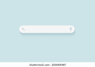 Search bar design element. Search Bar for website and UI, mobile apps. search browser on blue background. Vector illustration