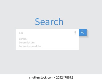 Search bar design element. Search Bar for website, ui and ux. Vector illustration