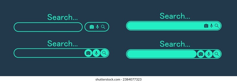 Search bar design element. Search bar for website and user interface, mobile apps. vector illustration. Search address and navigation bar icon. Collection of search form templates for websites