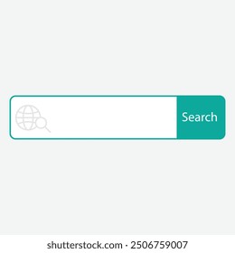 A search bar design with a globe icon and a "Search" button.