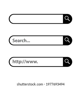 Search bar for design and website Address search icon and navigation bar Vector illustration