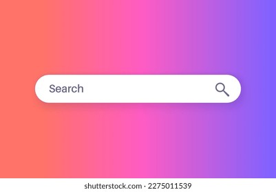 Search bar element on a website or app. Query field, find button. User can enter keywords to find relevant information. Useful for web designers, developers, and users, vector on colorful background