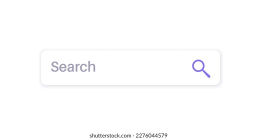 Search bar element on a website or app. Query field, find button. User can enter keywords to find relevant information. Useful for web designers, developers, and users, interface vector illustration
