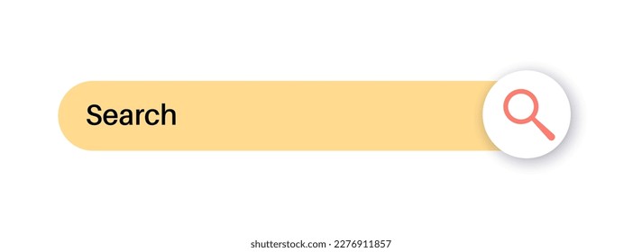 Search bar element on a website or app. Query field, find button. User can enter keywords to find relevant information. Useful for web designers, developers, and users, interface vector illustration
