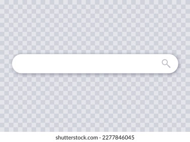 Search bar element on website or app. Query field, find button. User can enter keywords to find relevant information. Useful for web designers, developers, and users, vector on transparent background