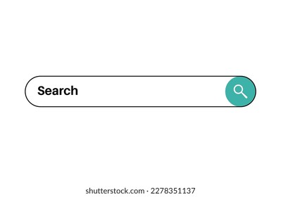 Search bar element on a website or app. Query field, find button. User can enter keywords to find relevant information. Useful for web designers, developers, and users, interface vector illustration