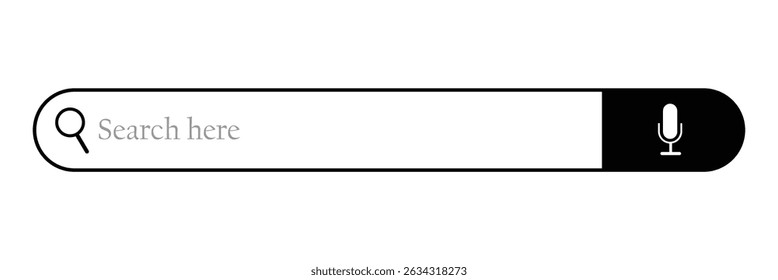 Campo de barra de Búsqueda. Elemento de interfaz de Vector con Botón de búsqueda. Ilustración vectorial plana sobre fondo blanco. Ilustración vectorial. EPS 10.