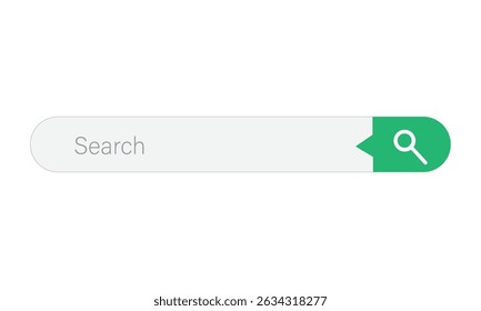 Search bar field. Vector interface element with search button. Flat vector illustration on white background. Vector Illustration . EPS 10 .