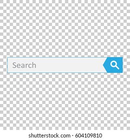 Search bar field. Vector interface element with search button. Flat vector illustration on isolated background.