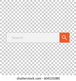 Search bar field. Vector interface element with search button. Flat vector illustration on isolated background.