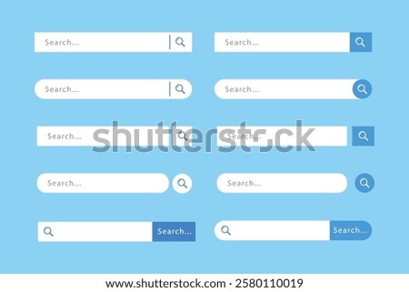 Search bar. Search forms for websites. www search. Web and ui interface.