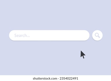 Search bar frame with magnifier icon, search boxes template for web page internet browser in 3d