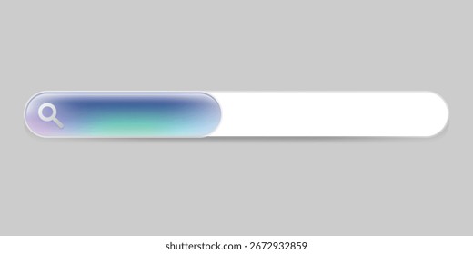 Barra de pesquisa com design de interface do usuário de modelo de estilo glassmorphism