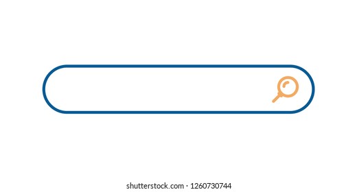 Search bar graphic design element. Vector line illustration. Isolated ui template