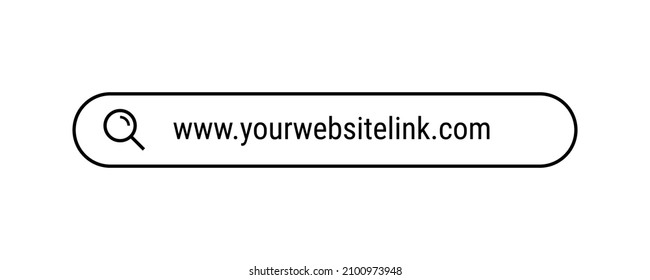 Search bar graphic design element. Vector line illustration. Isolated ui template