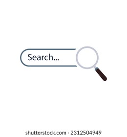 Search bar graphic design element. Vector line illustration.