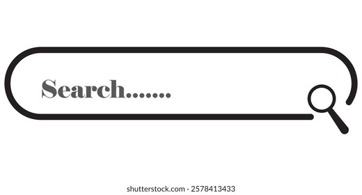 Search bar graphic design element. Vector line illustration. Design EPS 10 
