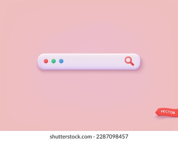 Symbol der Suchleiste. 3D-Web-Vektorgrafiken.