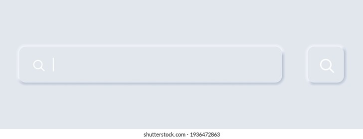 Search bar icon. Browser window. User interface elements for mobile app. Neumorphism style. Vector EPS 10. Isolated on white background