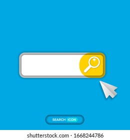 Search bar icon design template. Search bar ui design element isolated on blue background