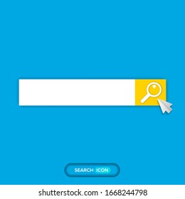Search bar icon design template. Search bar ui design element isolated on blue background