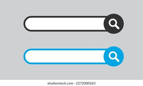 Symbol der Suchleiste. Design und Website. Flaches Design. Das Symbol "Adresse und Navigationsleiste"durchsuchen. Sammlung von Suchformularvorlagen für Websites