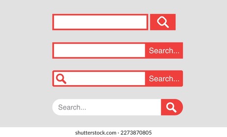 Search bar icon. design and web site. Flat design style. Search Address and navigation bar icon. Collection of search form templates for websites