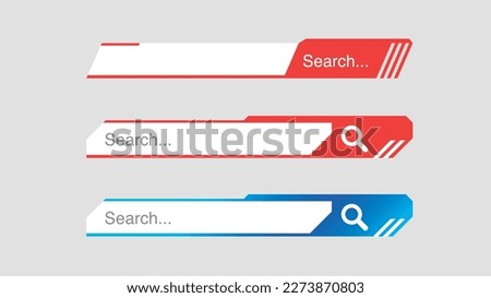 Search bar icon. design and web site. Flat design style. Search Address and navigation bar icon. Collection of search form templates for websites