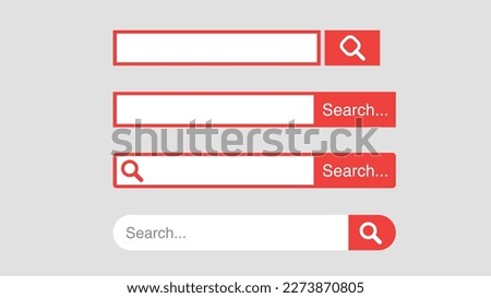 Search bar icon. design and web site. Flat design style. Search Address and navigation bar icon. Collection of search form templates for websites