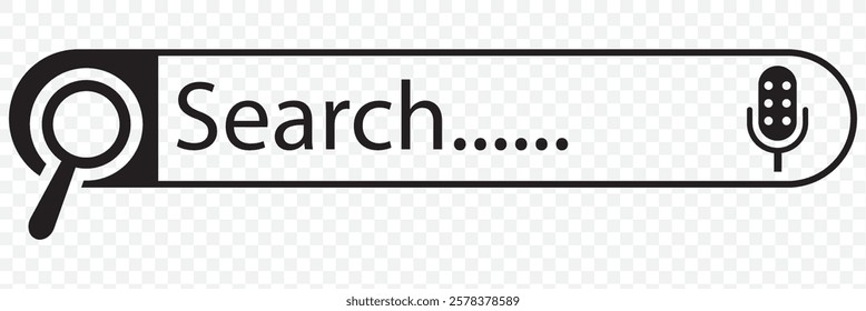 Search bar icon. Flat design style. Vector illustration isolated on transparent background. Eps 10.