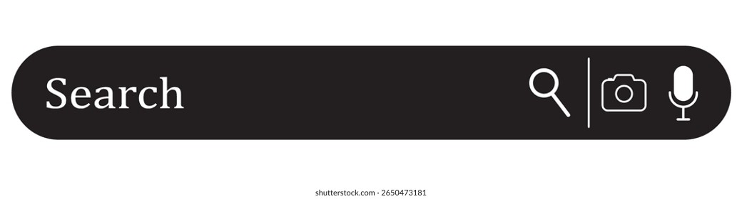 Icono de la barra de Búsqueda. Estilo de diseño plano. Ilustración vectorial aislada sobre fondo transparente 