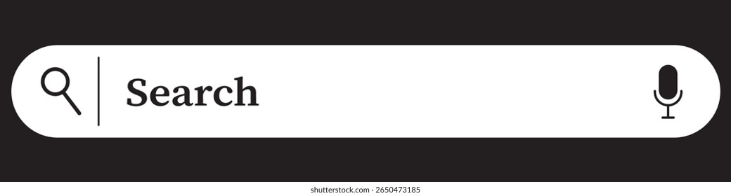 Search bar icon. Flat design style. Vector illustration isolated on transparent background 