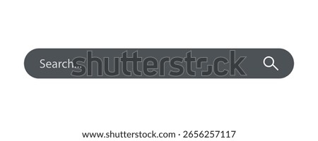 Search bar icon. Flat design Vector illustration style. Minimal Dark Search Bar Vector Design for Web and UI Applications, isolated on white background.