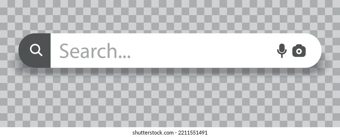 Search Bar Icon. Search Form With Shadow. Ready Search Bar For Web Design, App, Software And Interface Design. Address And Navigation Bar Icon. Vector Illustration